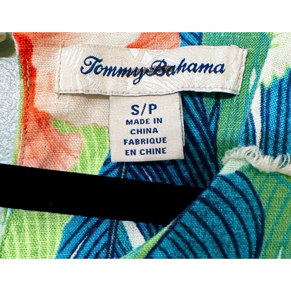 TOMMY BAHAMA Hibiscus Linen Sleeveless Dress Tropical Floral Sz S - Picture 6 of 7